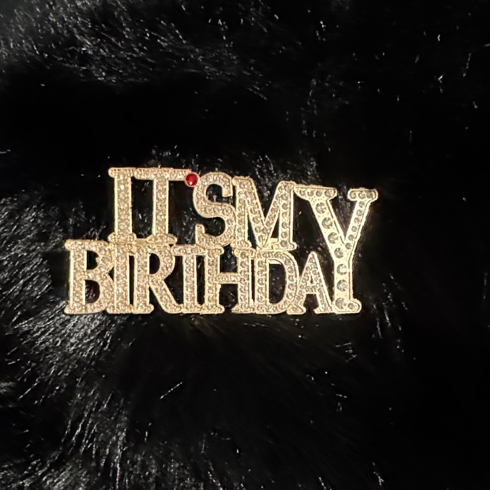 Gold 'It's My Birthday' Brooch